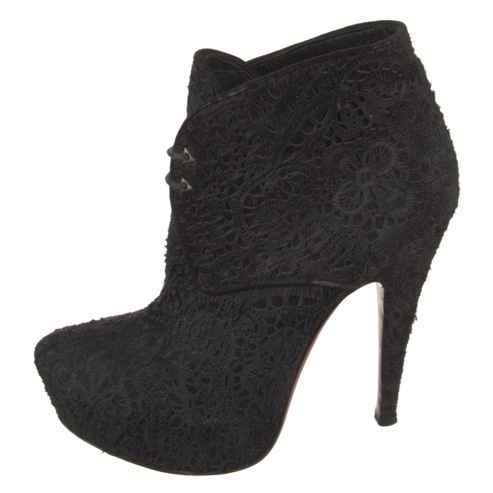 Alaia Boots Laser Cut Pony Hair Booties